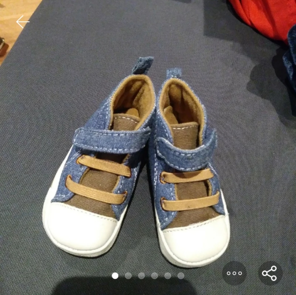 Blue and Brown Infant Shoes Size 2